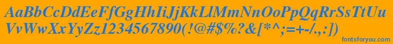 NewsSerifBolditalic Font – Blue Fonts on Orange Background