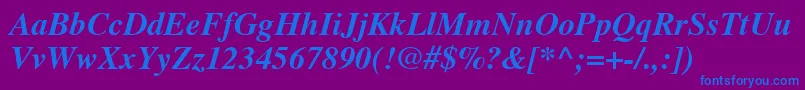 NewsSerifBolditalic Font – Blue Fonts on Purple Background