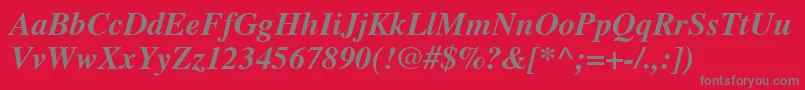 NewsSerifBolditalic Font – Gray Fonts on Red Background