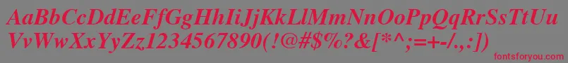 NewsSerifBolditalic Font – Red Fonts on Gray Background