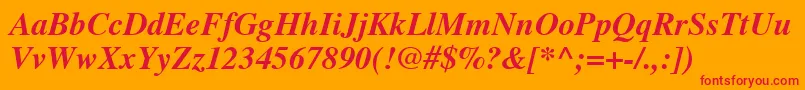 NewsSerifBolditalic Font – Red Fonts on Orange Background