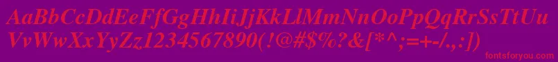 NewsSerifBolditalic Font – Red Fonts on Purple Background