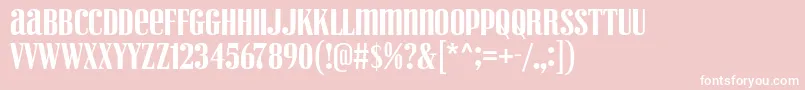 Fonte VexlerSlip – fontes brancas em um fundo rosa