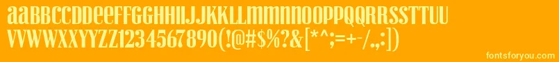Weitere Informationen zur VexlerSlip-Schriftart VexlerSlip-Schriftart – Gelbe Schriften auf orangefarbenem Hintergrund
