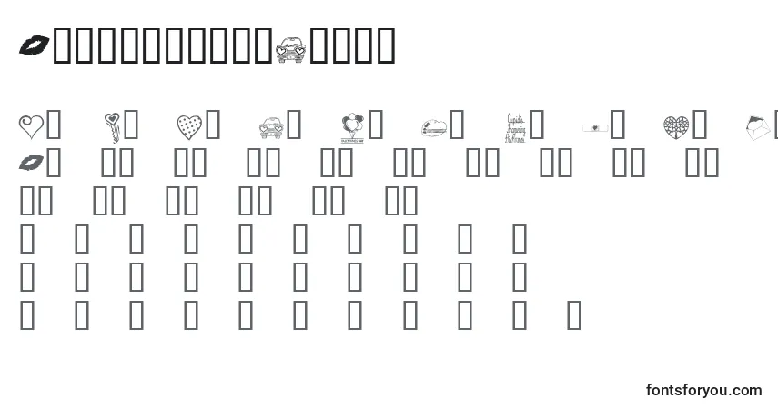 Шрифт KrValentineDings – алфавит, цифры, специальные символы