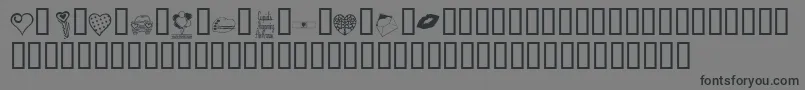 KrValentineDings Font – Black Fonts on Gray Background