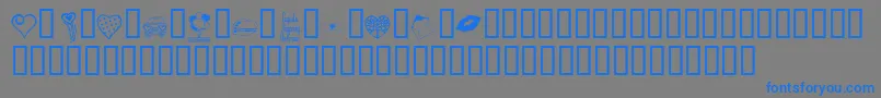 KrValentineDings Font – Blue Fonts on Gray Background