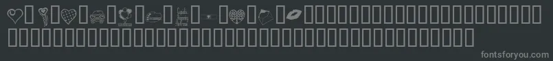 KrValentineDings Font – Gray Fonts on Black Background