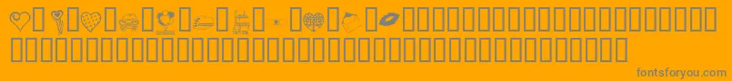 Подробнее о шрифте KrValentineDings Шрифт KrValentineDings – серые шрифты на оранжевом фоне
