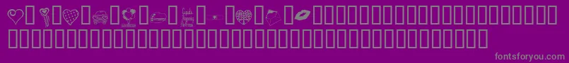 KrValentineDings Font – Gray Fonts on Purple Background