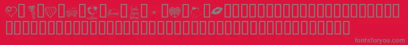 KrValentineDings Font – Gray Fonts on Red Background