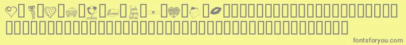 KrValentineDings-Schriftart – Graue Schriften auf gelbem Hintergrund