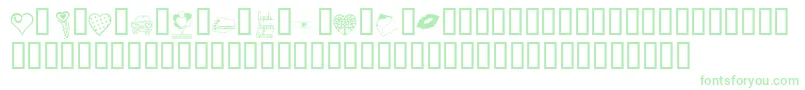 KrValentineDings Font – Green Fonts on White Background