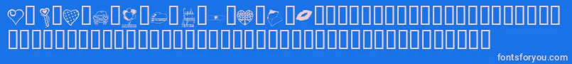 Шрифт KrValentineDings – розовые шрифты на синем фоне