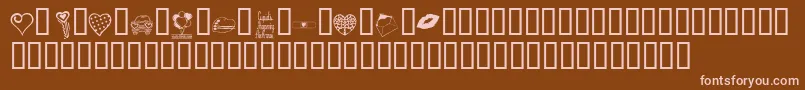 フォントKrValentineDings – 茶色の背景にピンクのフォント