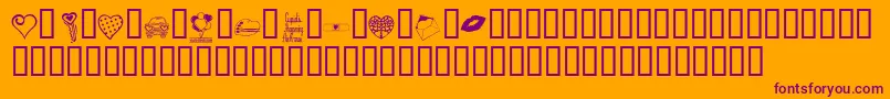 Шрифт KrValentineDings – фиолетовые шрифты на оранжевом фоне