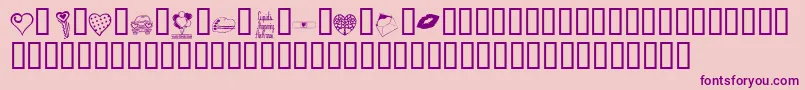 KrValentineDings-Schriftart – Violette Schriften auf rosa Hintergrund
