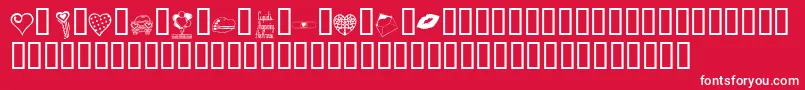フォントKrValentineDings – 赤い背景に白い文字