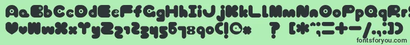 Шрифт TokyoHoneyChan – чёрные шрифты на зелёном фоне