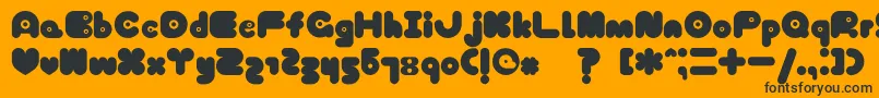 TokyoHoneyChan-fontti – mustat fontit oranssilla taustalla