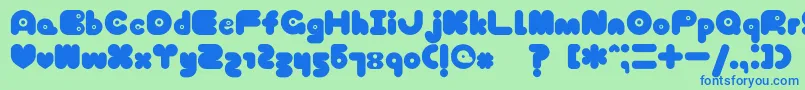 TokyoHoneyChan Font – Blue Fonts on Green Background