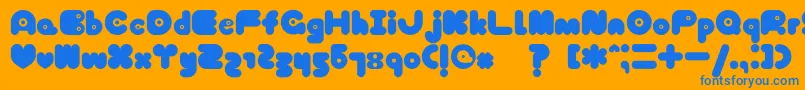 TokyoHoneyChan Font – Blue Fonts on Orange Background