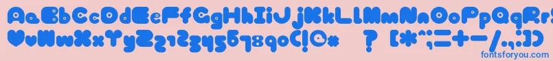 TokyoHoneyChan-fontti – siniset fontit vaaleanpunaisella taustalla