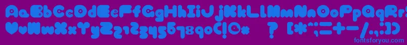 TokyoHoneyChan-fontti – siniset fontit violetilla taustalla