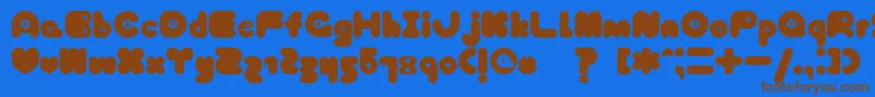 Шрифт TokyoHoneyChan – коричневые шрифты на синем фоне