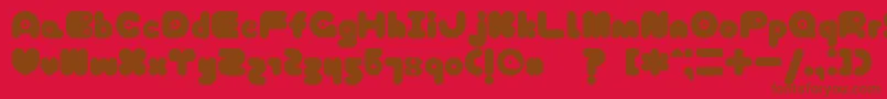 TokyoHoneyChan-fontti – ruskeat fontit punaisella taustalla