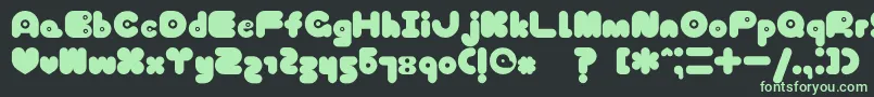 TokyoHoneyChan Font – Green Fonts on Black Background