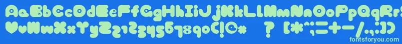 TokyoHoneyChan Font – Green Fonts on Blue Background