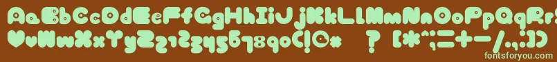 TokyoHoneyChan Font – Green Fonts on Brown Background