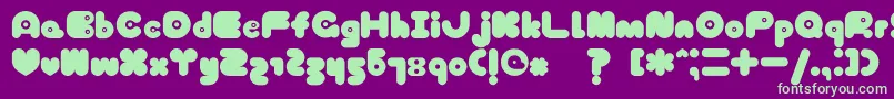 Шрифт TokyoHoneyChan – зелёные шрифты на фиолетовом фоне