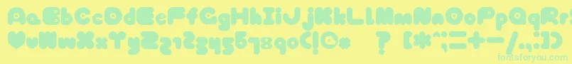 TokyoHoneyChan Font – Green Fonts on Yellow Background