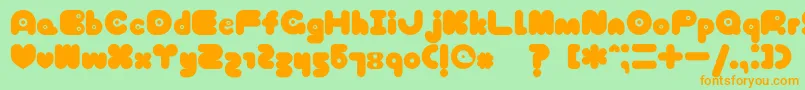 Police TokyoHoneyChan – polices orange sur fond vert