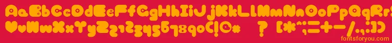 Шрифт TokyoHoneyChan – оранжевые шрифты на красном фоне