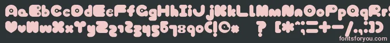 TokyoHoneyChan-fontti – vaaleanpunaiset fontit mustalla taustalla
