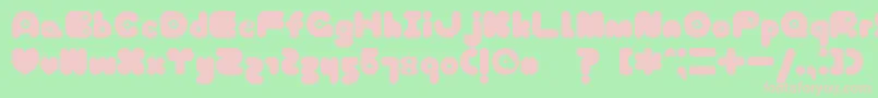 フォントTokyoHoneyChan – 緑の背景にピンクのフォント