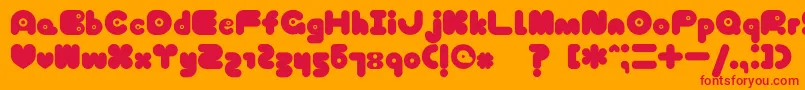 TokyoHoneyChan Font – Red Fonts on Orange Background