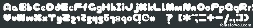 TokyoHoneyChan-fontti – valkoiset fontit mustalla taustalla