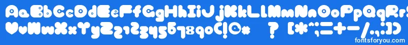 TokyoHoneyChan-fontti – valkoiset fontit sinisellä taustalla