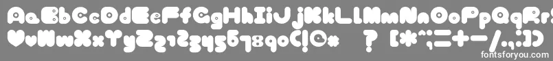 TokyoHoneyChan-fontti – valkoiset fontit harmaalla taustalla