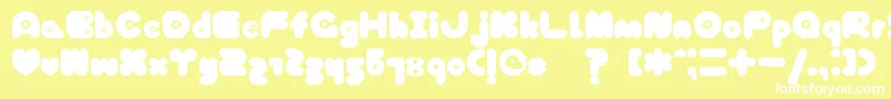 Шрифт TokyoHoneyChan – белые шрифты на жёлтом фоне