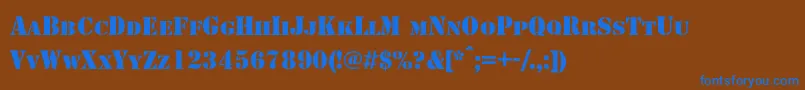 Shablonc Font – Blue Fonts on Brown Background