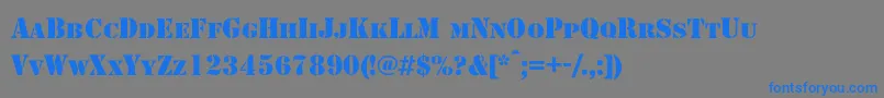 Shablonc Font – Blue Fonts on Gray Background