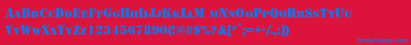 Shablonc Font – Blue Fonts on Red Background