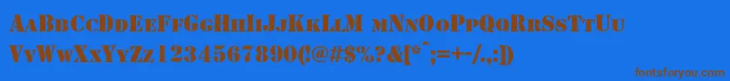 Shablonc Font – Brown Fonts on Blue Background
