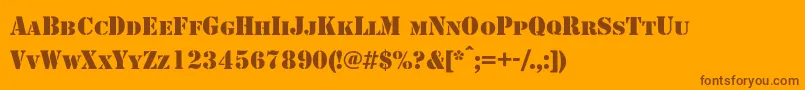 Shablonc Font – Brown Fonts on Orange Background