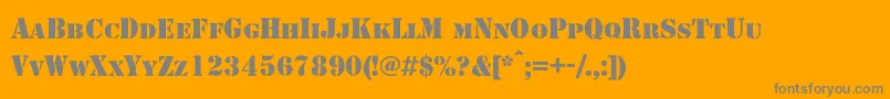 Shablonc Font – Gray Fonts on Orange Background